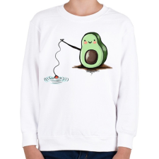 PRINTFASHION Horgászó avokádó - Gyerek pulóver - Fehér gyerek pulóver, kardigán