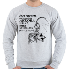 PRINTFASHION Horgászok fohásza - Férfi pulóver - Sport szürke férfi pulóver, kardigán