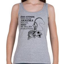 PRINTFASHION Horgászok fohásza - Női atléta - Sport szürke női trikó