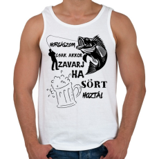 PRINTFASHION Horgászom csak akkor zavarj ha sört hoztál  - Férfi atléta - Fehér