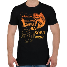 PRINTFASHION Horgászom csak akkor zavarj ha sört hoztál  - Férfi póló - Fekete