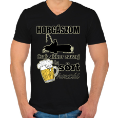 PRINTFASHION Horgászom csak akkor zavarj ha sört hoztál - Férfi V-nyakú póló - Fekete