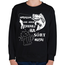 PRINTFASHION Horgászom csak akkor zavarj ha sört hoztál  - Gyerek pulóver - Fekete