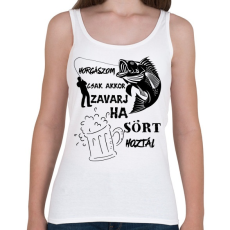 PRINTFASHION Horgászom csak akkor zavarj ha sört hoztál  - Női atléta - Fehér