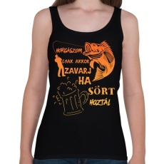PRINTFASHION Horgászom csak akkor zavarj ha sört hoztál  - Női atléta - Fekete