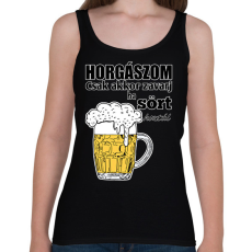 PRINTFASHION Horgászom csak akkor zavarj ha sört hoztál - Női atléta - Fekete