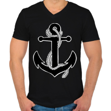 PRINTFASHION Horgony - Férfi V-nyakú póló - Fekete férfi póló