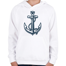 PRINTFASHION Horgony  - Gyerek kapucnis pulóver - Fehér
