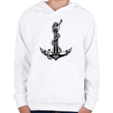 PRINTFASHION Horgony  - Gyerek kapucnis pulóver - Fehér gyerek pulóver, kardigán