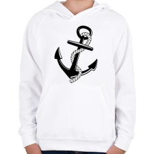 PRINTFASHION Horgony  - Gyerek kapucnis pulóver - Fehér gyerek pulóver, kardigán