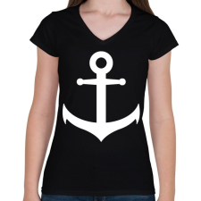 PRINTFASHION horgony - Női V-nyakú póló - Fekete női póló