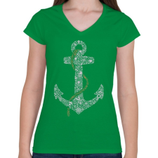 PRINTFASHION Horgony - Női V-nyakú póló - Zöld női póló