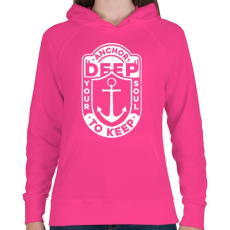 PRINTFASHION Horgonyzás - Női kapucnis pulóver - Fukszia