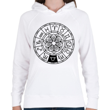 PRINTFASHION horoszkóp mérleg fekete - Női kapucnis pulóver - Fehér női pulóver, kardigán