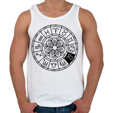 PRINTFASHION horoszkóp oroszlán fekete - Férfi atléta - Fehér