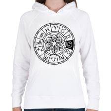 PRINTFASHION horoszkóp rák fekete - Női kapucnis pulóver - Fehér női pulóver, kardigán