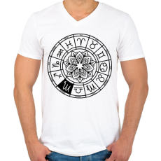 PRINTFASHION horoszkóp skorpió fekete - Férfi V-nyakú póló - Fehér