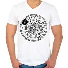 PRINTFASHION horoszkóp vízöntő fekete - Férfi V-nyakú póló - Fehér