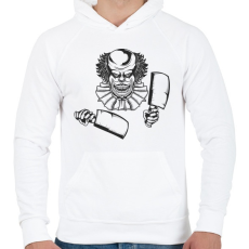 PRINTFASHION Horror bohóc 03 - Férfi kapucnis pulóver - Fehér