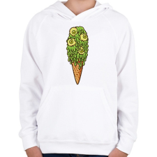 PRINTFASHION Horror fagyi - Gyerek kapucnis pulóver - Fehér gyerek pulóver, kardigán