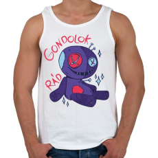 PRINTFASHION Horror figura - gondolok rád 2 - Férfi atléta - Fehér