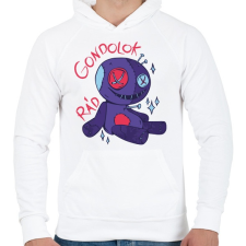 PRINTFASHION Horror figura - gondolok rád 2 - Férfi kapucnis pulóver - Fehér férfi pulóver, kardigán