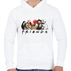 PRINTFASHION Horror friends  - Férfi kapucnis pulóver - Fehér