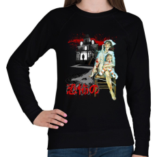 PRINTFASHION Horror House - Női pulóver - Fekete