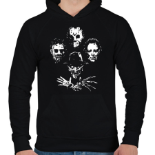 PRINTFASHION horror szereplők #2 - Férfi kapucnis pulóver - Fekete férfi pulóver, kardigán