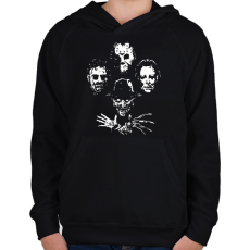 PRINTFASHION horror szereplők #2 - Gyerek kapucnis pulóver - Fekete