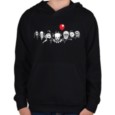 PRINTFASHION horror szereplők #3 - Gyerek kapucnis pulóver - Fekete
