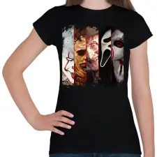PRINTFASHION Horror szereplők - Női póló - Fekete női póló