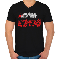 PRINTFASHION Horror történet - Férfi V-nyakú póló - Fekete férfi póló
