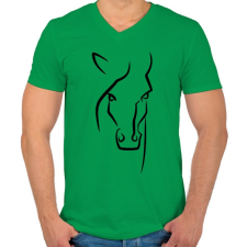 PRINTFASHION Horse face - Férfi V-nyakú póló - Zöld férfi póló