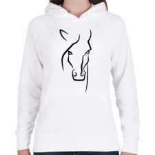 PRINTFASHION Horse face - Női kapucnis pulóver - Fehér női pulóver, kardigán