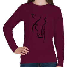 PRINTFASHION Horse face - Női pulóver - Bordó női pulóver, kardigán