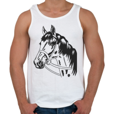PRINTFASHION Horse - Férfi atléta - Fehér atléta, trikó