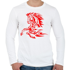 PRINTFASHION horse - Férfi hosszú ujjú póló - Fehér