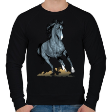 PRINTFASHION Horse - Férfi pulóver - Fekete