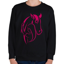 PRINTFASHION horse - Gyerek pulóver - Fekete gyerek pulóver, kardigán