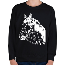 PRINTFASHION Horse - Gyerek pulóver - Fekete