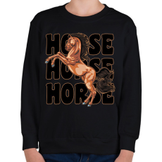 PRINTFASHION horse - Gyerek pulóver - Fekete