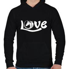 PRINTFASHION Horse Love - Férfi kapucnis pulóver - Fekete férfi pulóver, kardigán