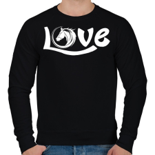 PRINTFASHION Horse Love - Férfi pulóver - Fekete férfi pulóver, kardigán