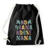 PRINTFASHION Horse mama - Sportzsák, Tornazsák - Fekete