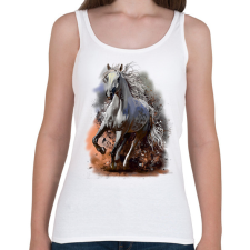 PRINTFASHION horse - Női atléta - Fehér női trikó