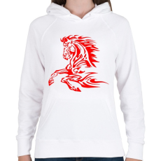 PRINTFASHION horse - Női kapucnis pulóver - Fehér