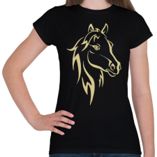 PRINTFASHION Horse - Női póló - Fekete női póló