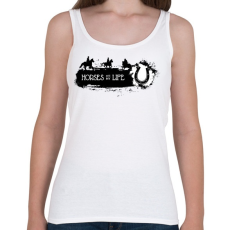 PRINTFASHION Horses are my life -  Fekete-fehér - Női atléta - Fehér