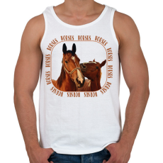 PRINTFASHION Horses  - Férfi atléta - Fehér